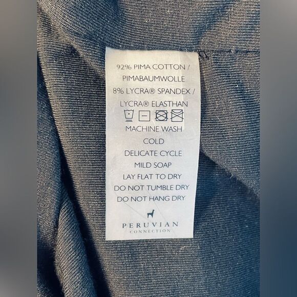 NWOT Peruvian Connection Leafy Print Fitted Pima Cotton Lycra Size M - Picture 4 of 4